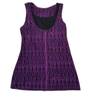 Lucy Purple Active Tank with Built-in Bra and Layered Styling Size Large